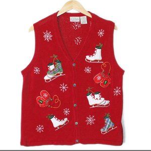 Vintage Ugly Christmas Sweater Vest Unique Oversized Holiday 2X